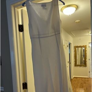 White linen dress. Beautiful detail.